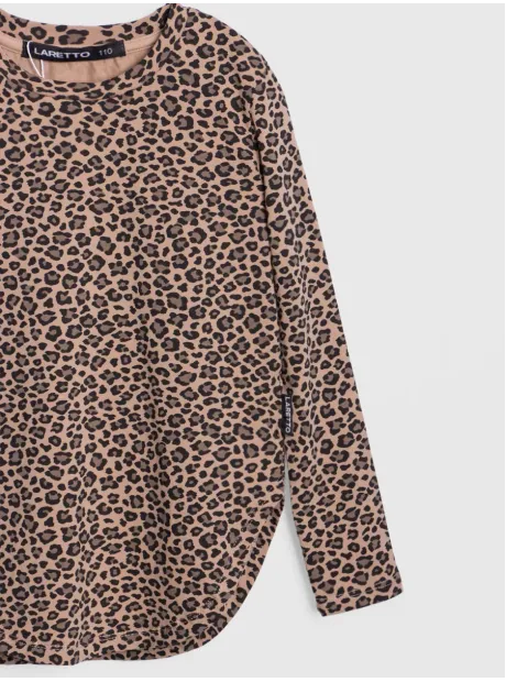 Леопардовая удлиненная кофта для девочки