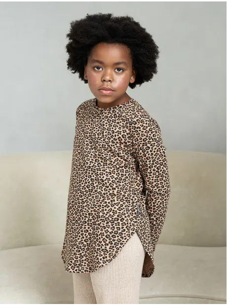 Леопардовая удлиненная кофта для девочки