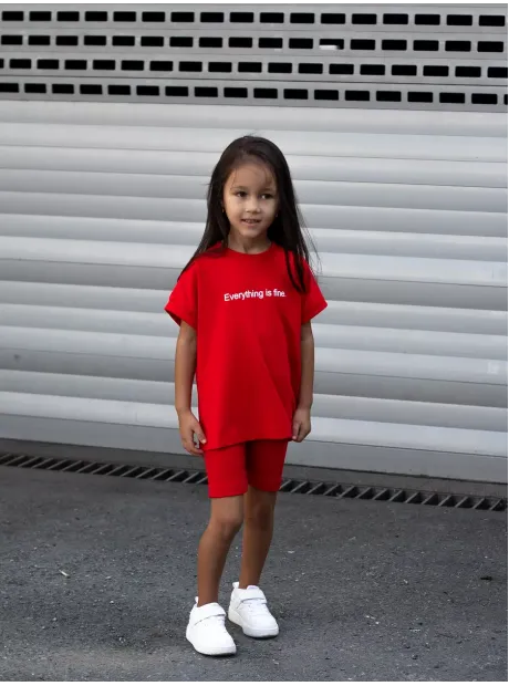 Спортивный костюм для девочки футболка и велосипедки