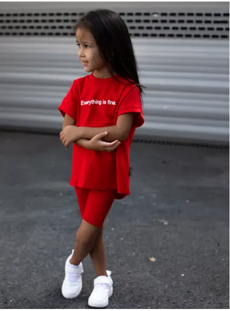 Спортивный костюм для девочки футболка и велосипедки