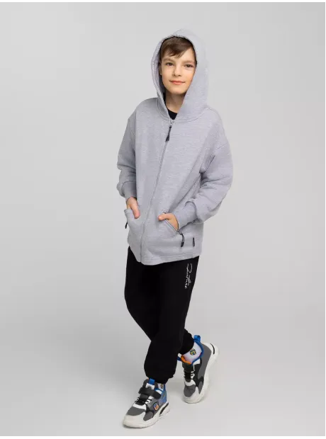 Серая толстовка на молнии для мальчика