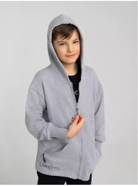 Серая толстовка на молнии для мальчика