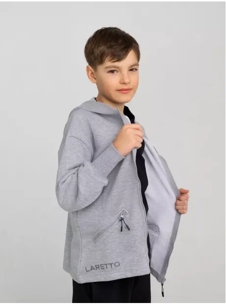 Серая толстовка на молнии для мальчика