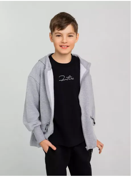 Серая толстовка на молнии для мальчика