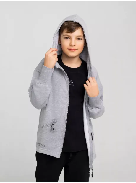 Серая толстовка на молнии для мальчика