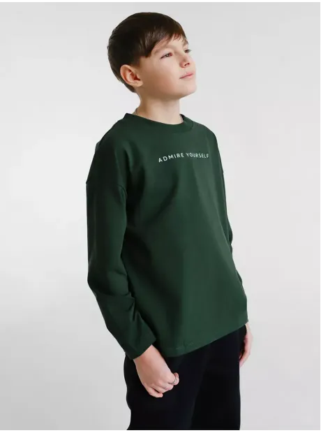Зеленый лонгслив оверсайз для мальчика