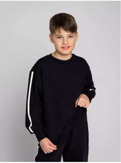 Черный свитшот оверсайз для мальчика