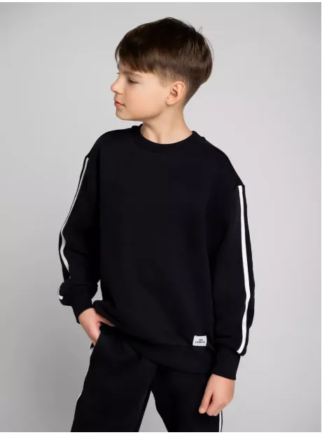 Черный свитшот оверсайз для мальчика