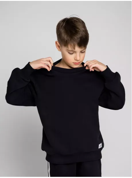 Черный свитшот оверсайз для мальчика