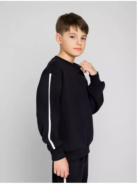 Черный свитшот оверсайз для мальчика
