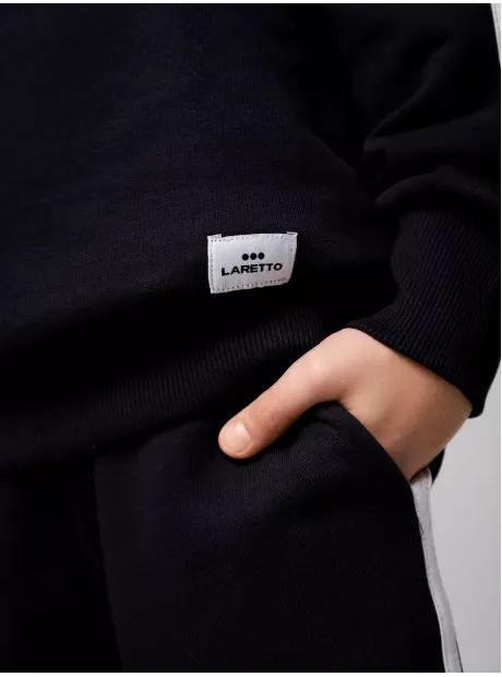 Черный свитшот оверсайз для мальчика