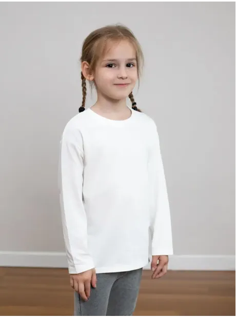 Белый лонгслив в школу для девочки
