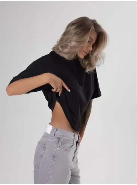 Футболка укороченная оверсайз кроп топ