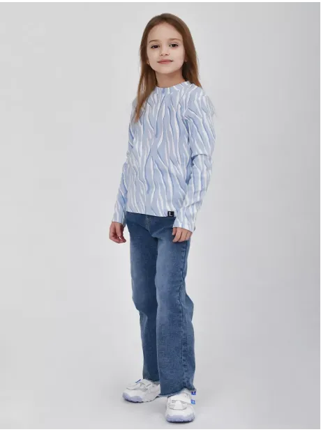 Лонгслив базовый для девочки с принтом