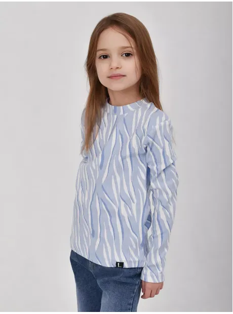 Лонгслив базовый для девочки с принтом