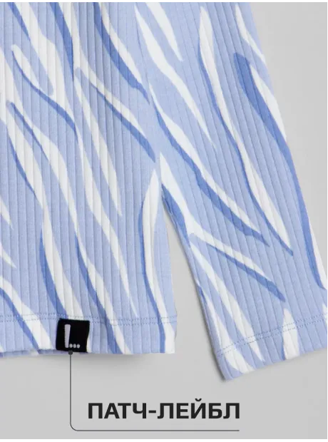 Лонгслив базовый для девочки с принтом