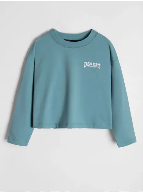 Зеленый спортивный лонгслив для девочки