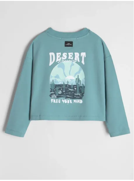 Зеленый спортивный лонгслив для девочки