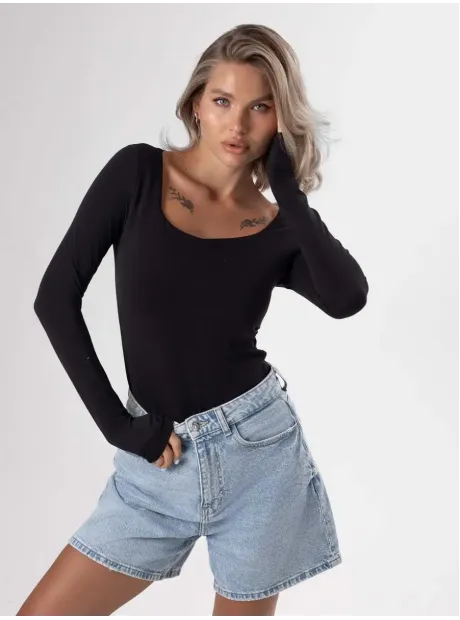 Лонгслив облегающий трикотажный