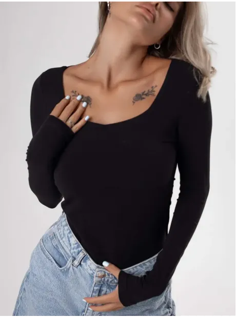 Лонгслив облегающий трикотажный