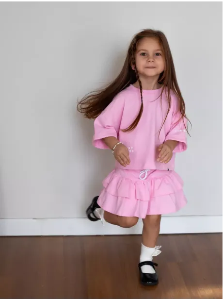 Костюм летний трикотажный футболка и юбка шорты