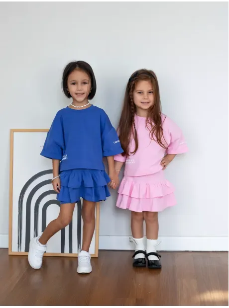 Костюм летний трикотажный футболка и юбка шорты