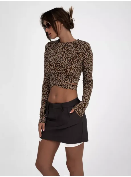 Лонгслив с длинным рукавом топ укороченный