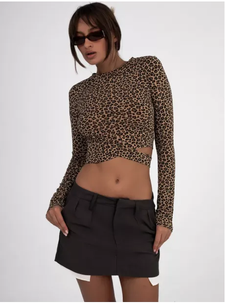 Лонгслив с длинным рукавом топ укороченный