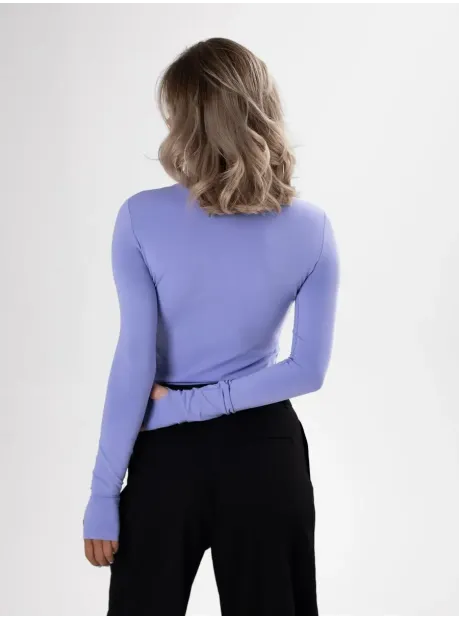 Лонгслив с вырезом трикотажный базовый