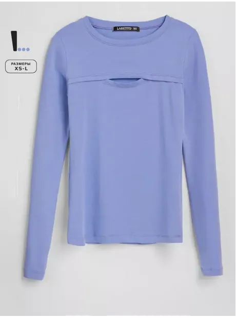 Лонгслив с вырезом трикотажный базовый