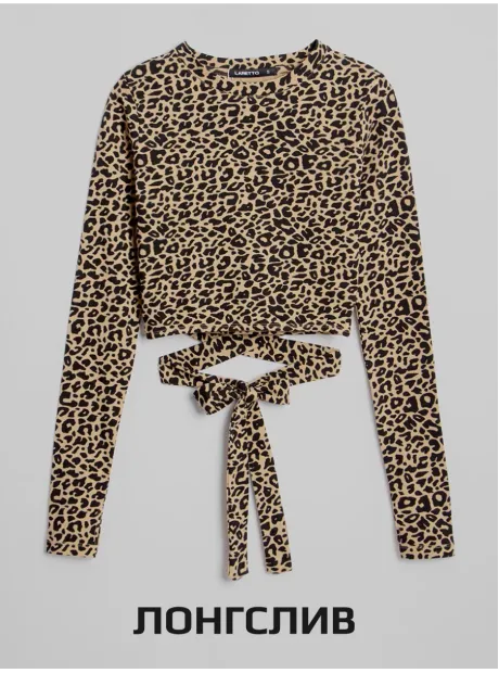 Леопардовый спортивный костюм женский на завязках