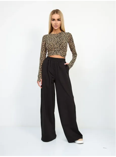 Леопардовый спортивный костюм женский на завязках