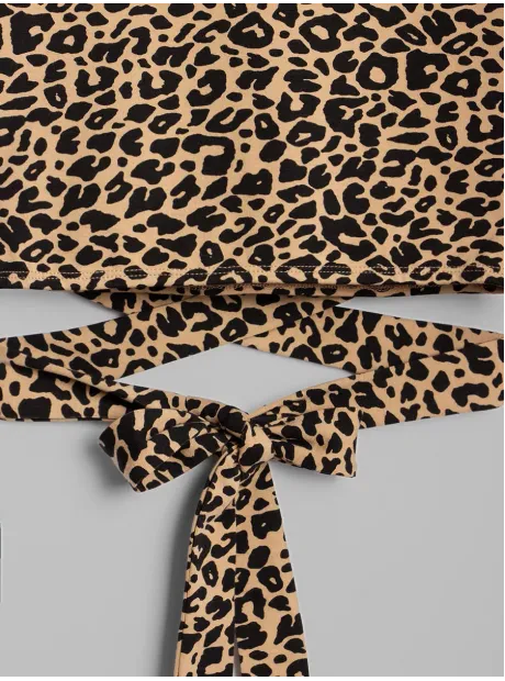 Леопардовый спортивный костюм женский на завязках