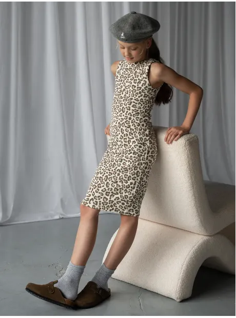 Платье леопардовое в сад для девочки