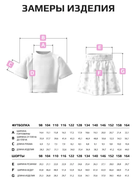 Костюм для девочки, футболка и шорты в сад