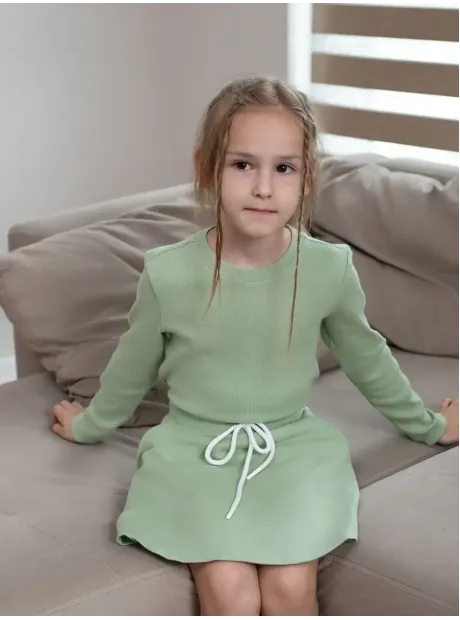 Костюм трикотажный демисезонный, лонгслив и юбка