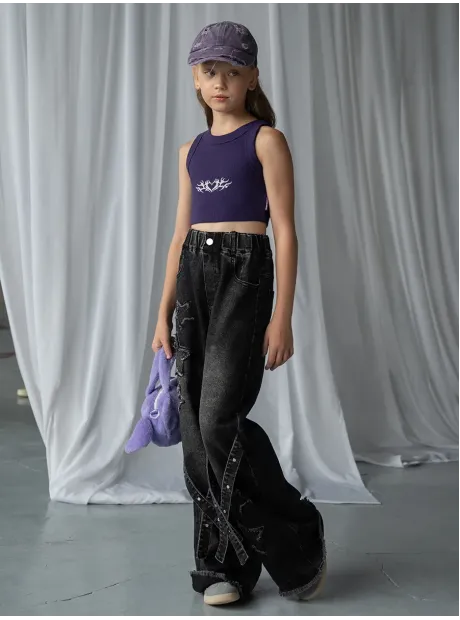 Топ трикотажный детский с принтом