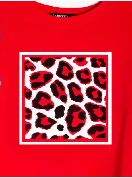 Красный лонгслив рукав три четверти