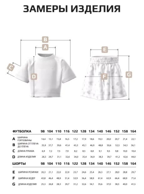 Костюм для девочки, футболка и шорты в сад