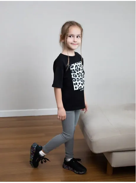 Костюм для девочки, футболка оверсайз с леггинсами