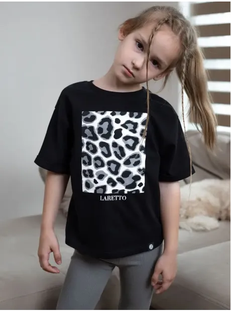 Костюм для девочки, футболка оверсайз с леггинсами