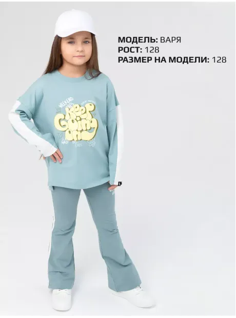 Зеленый костюм оверсайз для девочки