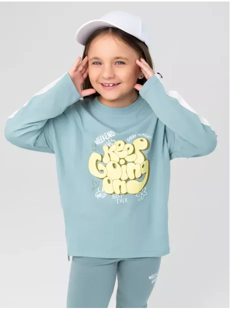 Зеленый костюм оверсайз для девочки