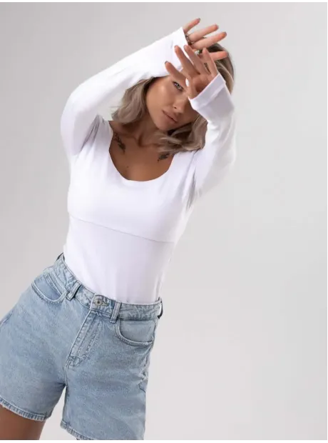 Лонгслив облегающий трикотажный