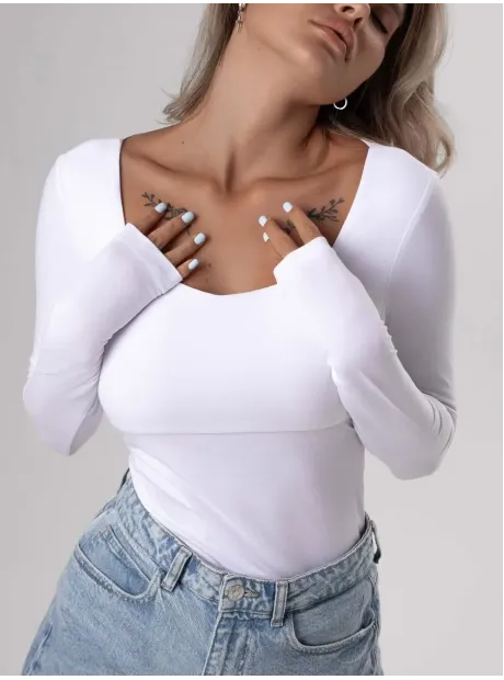 Лонгслив облегающий трикотажный