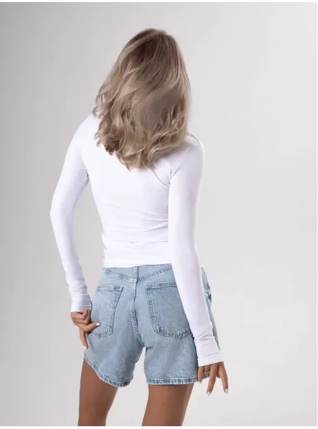 Лонгслив облегающий трикотажный