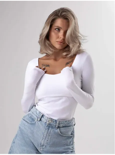 Лонгслив облегающий трикотажный