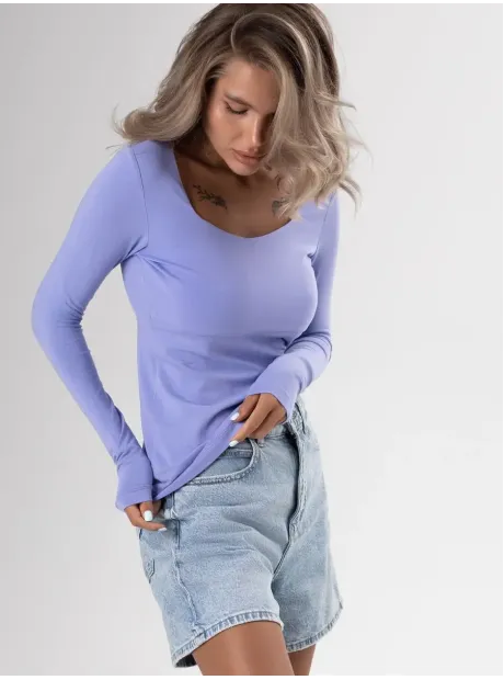 Лонгслив облегающий трикотажный