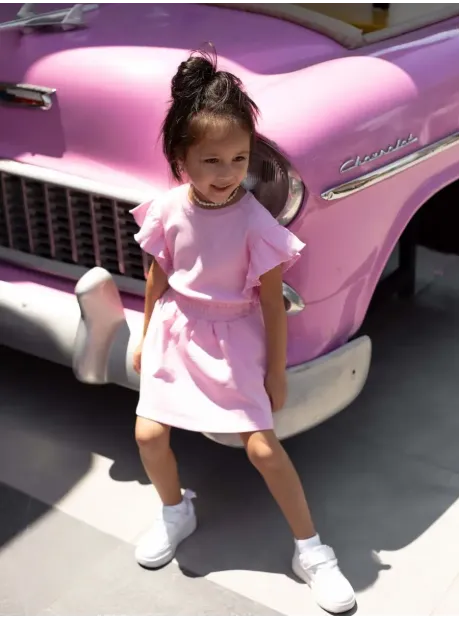 Костюм трикотажный летний юбка и топ в рубчик