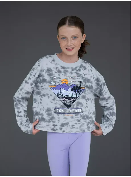 Лонгслив для девочки серый, варенка